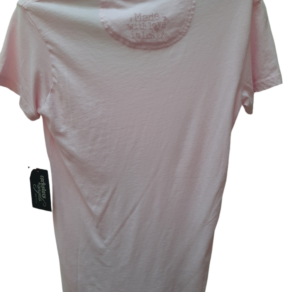 Rockstars & Angles Los Angeles Pink Graphic Bambi Deer Short Sleeve Top - Picture 5 of 9